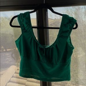 pacsun green cropped tank